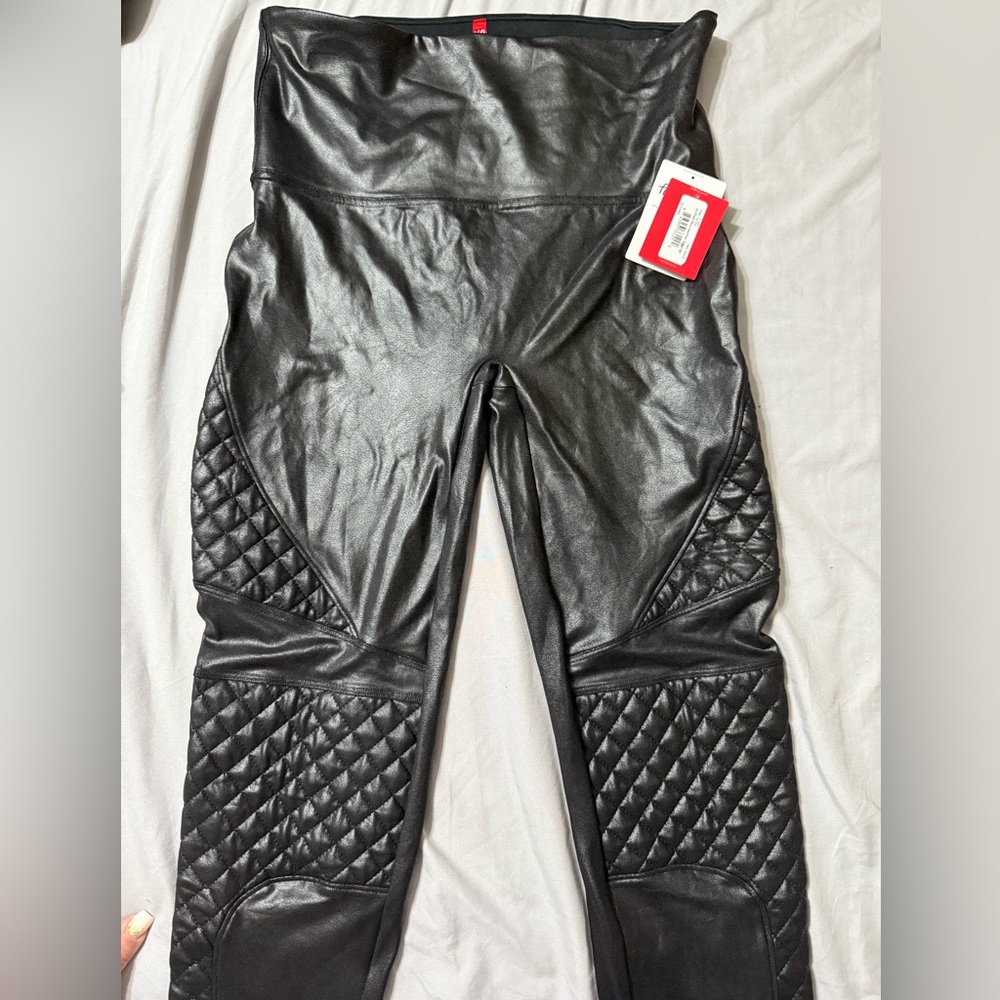 Spanx Quilted Faux Leather Leggings